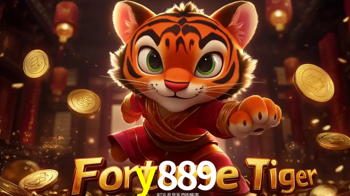 O carismático mascote do jogo de slot Fortune Tiger, um tigre fofo em pose de artes marciais, pronto para trazer sorte e multiplicadores de ganhos no cassino online y889.